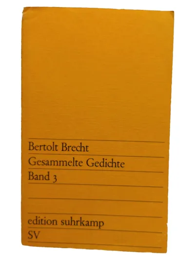 Bertolt Brecht Gesammelte Gedichte Band 3 Lyrik Suhrkamp Taschenbuch Deutsch