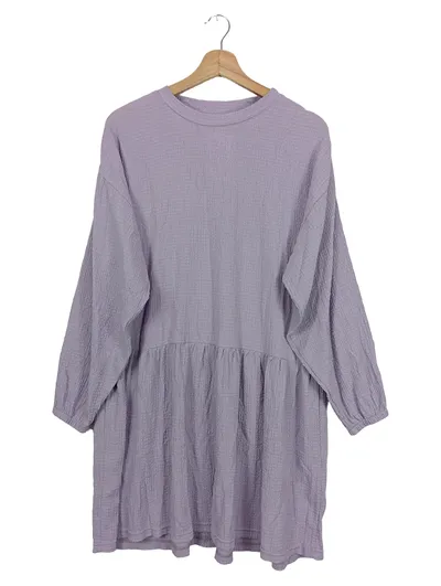 24COLOURS Damen Freizeitkleid Gr. 34/XS Lila Casual Bohemian Baumwolle