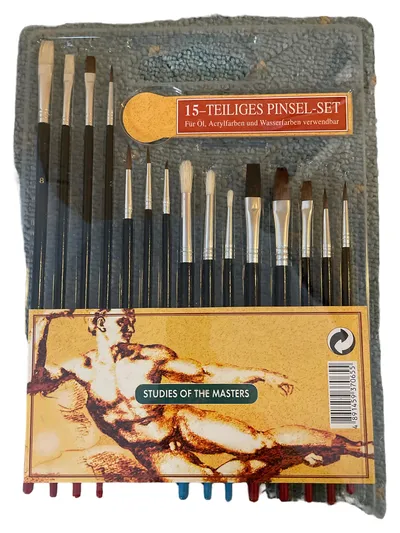 Marie's 15-teiliges Pinsel-Set Öl Acryl Wasserfarben Malpinsel Set