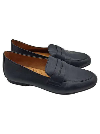Gabor Penny Loafer Slipper Damen Leder Blau Gr. 37,5 Business Klassisch