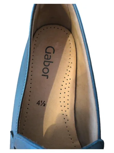 Gabor Penny Loafer Slipper Damen Leder Blau Gr. 37,5 Business Klassisch