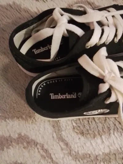 Timberland Sneaker Low Kinder Gr. 27 Schwarz Canvas Schnürung