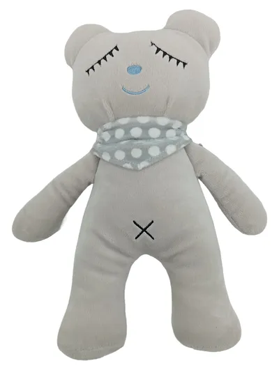 CHOSUN Baby Kuscheltier Bär Beige 27cm Stofftier Schmusetier Punkte Halstuch