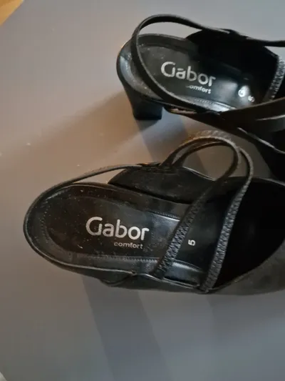 Gabor Comfort Damen Slingpumps Schwarz Leder Gr. 36 Klassisch
