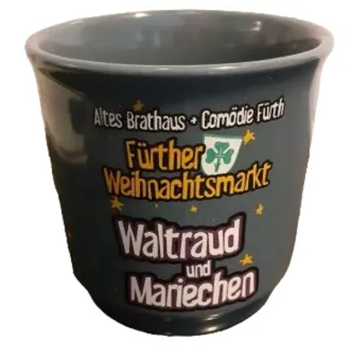 Mohaba Kaffeebecher Fürther Weihnachtsmarkt Waltraud Mariechen Blau Keramik