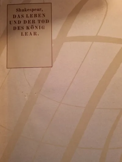 William Shakespeare König Lear Tragödie Theaterstück Drama Deutsch