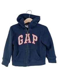 BABY GAP Sweatjacke Kinder Blau Gr. 98 Kapuze Logo Print Baumwolle 1