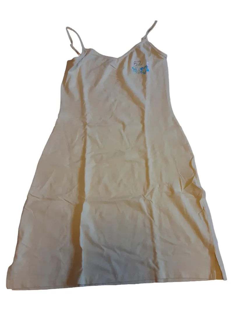 Esprit Damen Nachthemd Gr. 38 Beige Ärmellos Baumwolle Casual Stickerei 1
