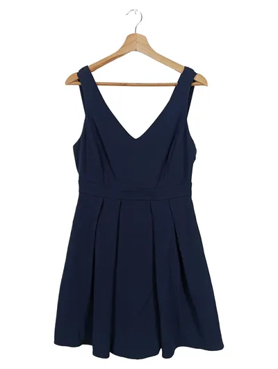 CLAUDE PIERLOT Cocktailkleid Damen 40/L Blau Elegant A-Linie Schleife 90cm