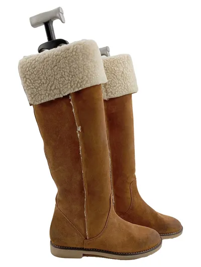 Peperosa Damen Wildleder Stiefel Braun Gr. 38 Fellbesatz Freizeit