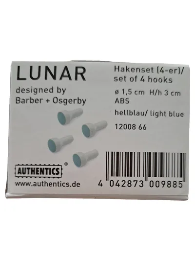 AUTHENTICS Lunar 4er Set Wandhaken Bad Hellblau Kunststoff