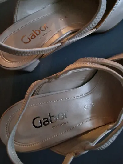 Gabor Comfort Damen Slingback Pumps Weiß Leder Gr. 36 Elegant
