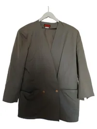CALLA Damen Blazer Gr. 42/XL Beige Klassisch Leinen Jacke 1