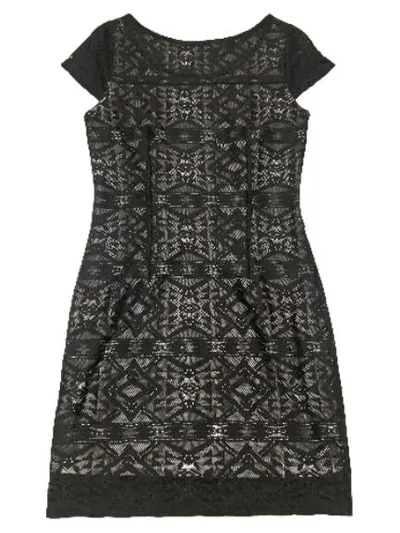 ORSAY Damen Etuikleid Gr. 36 Schwarz Spitze Ethno Elegant