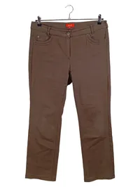 Anne L. Stoffhose Damen Gr. 42 Braun Stretch Casual Baumwolle 1