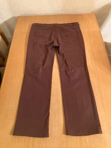 Anne L. Stoffhose Damen Gr. 42 Braun Stretch Casual Baumwolle 4