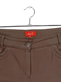 Anne L. Stoffhose Damen Gr. 42 Braun Stretch Casual Baumwolle 6