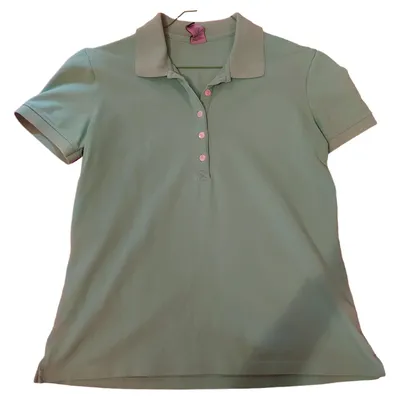 Trigema Poloshirt Damen Gr. 40/L Grün Kurzarm Baumwolle