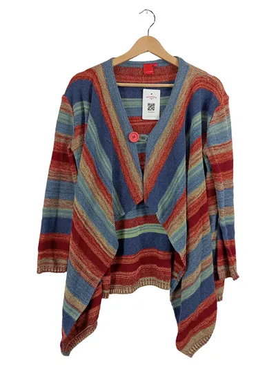 Livre Damen Strickjacke Gr. 34/XS Wasserfall gestreift Boho Mehrfarbig