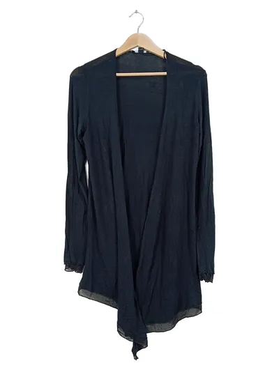 Comma Damen Strickjacke Cardigan Gr. 36/S Schwarz Viskose Elegant