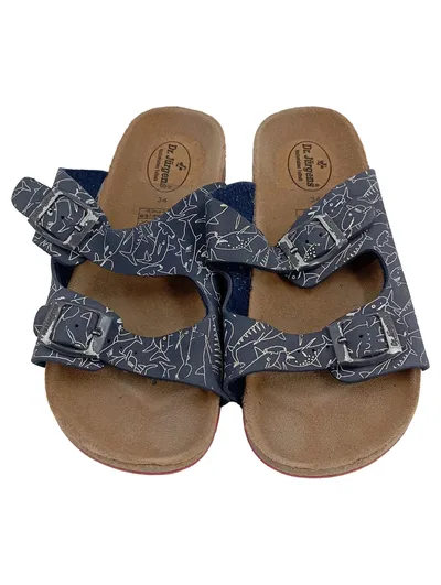 Dr. Jürgens Kinder Sandalen Gr. 34 Blau Hai-Muster Anatomisches Fußbett