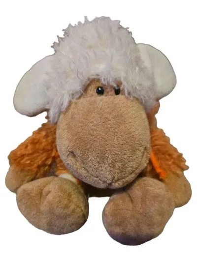 NICI Plüschtier Schaf Kuscheltier Orange Weiß Beige 24 cm