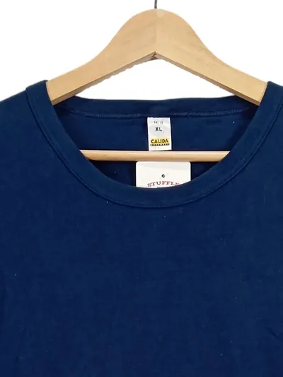 Calida Herren T-Shirt Blau Gr. XL Basic Baumwolle Rundhals