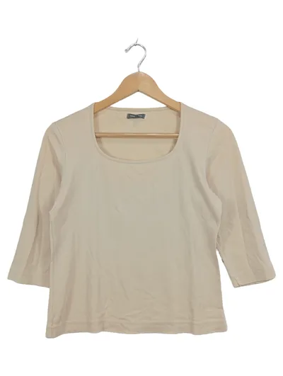 Street One Damen T-Shirt 3/4-Arm Beige Basic Gr. 38/M Rundhals