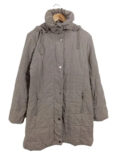 WINDFIELD BY DANWEAR Damen Steppjacke Gr. 36/S Grau Klassisch Elegant Kapuze