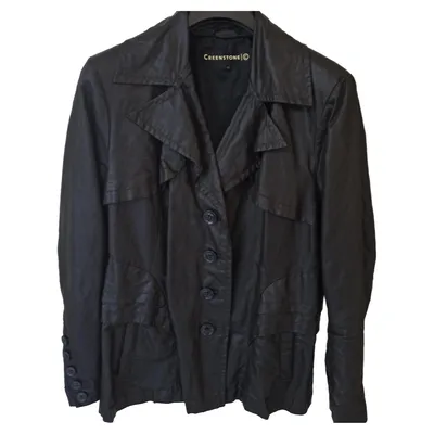 Creenstone Leichte Jacke Damen Gr. 44 Schwarz Klassisch