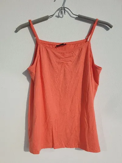 LIBERTY WOMAN Damen Trägertop Orange Gr. XL 42 Basic Viskose
