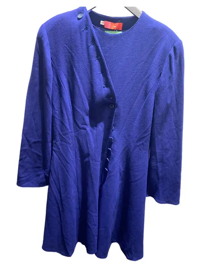 Ungaro Etuikleid Damen Gr. 40 Blau Elegant Business Wolle