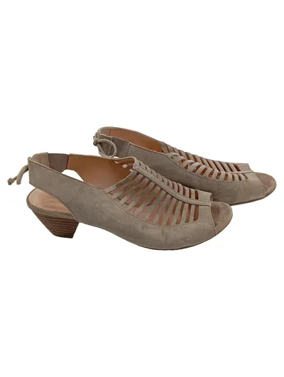 Paul Green Sandaletten Damen Gr. 38 Beige Leder Cut-Outs Slingback