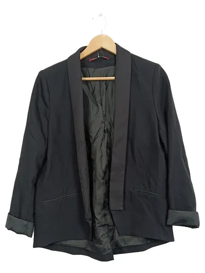 Comptoir des Cotonniers Damen Blazer Schwarz Gr. 38 Viskose Wolle Elegant