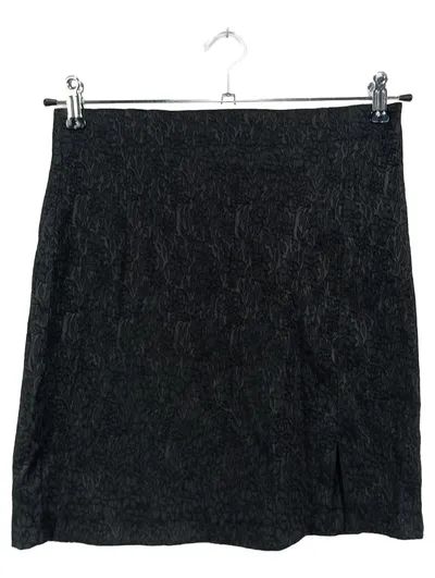 ECCO Faltenrock Damen Gr. 38 Schwarz Elegant Florales Muster