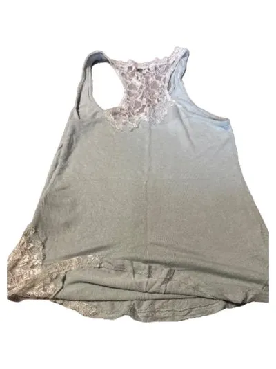 GUESS Damen Top Gr. S Türkis Spitze Romantisch Tanktop Viskose