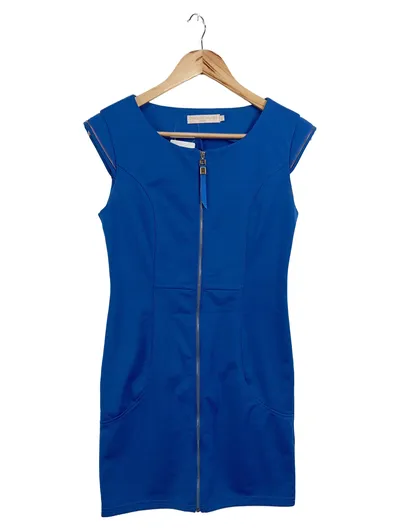 DROLE DE COPINE Businesskleid Damen Gr. 40/L Blau Elegant Reißverschluss