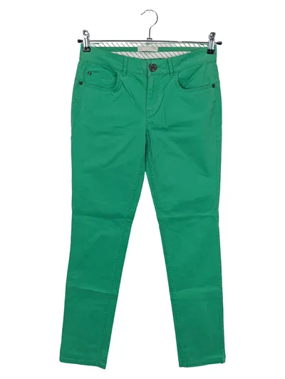 Stefanel Damen Stoffhose Gr. 38 Grün Casual Baumwolle Elasthan Modern
