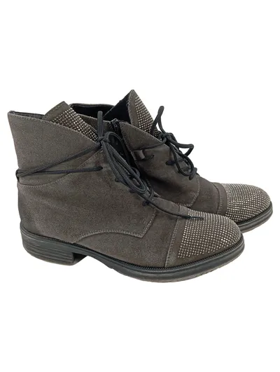 remonte Damen Stiefelette 39 Grau Nieten Reißverschluss Casual