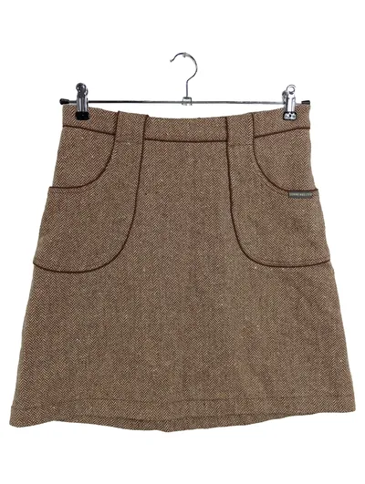 SONNENREITER Damen Minirock 38/M Braun Wolle Fischgrätenmuster Klassisch