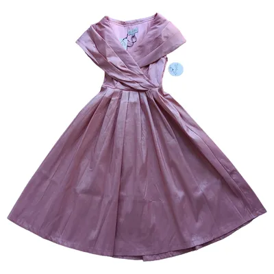 Lindy Bop festliches Kleid Damen Gr. 34/XS Rosa Elegant Midikleid