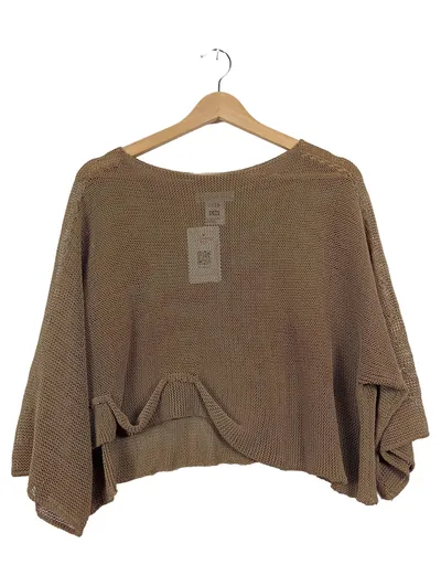 CREA CONCEPT Damen Strickpullover Gr. 42/XL Beige Lochmuster Oversized