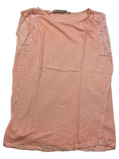 Garcia Jeans Damen T-Shirt Rosa Gr. 36;S mit Spitze