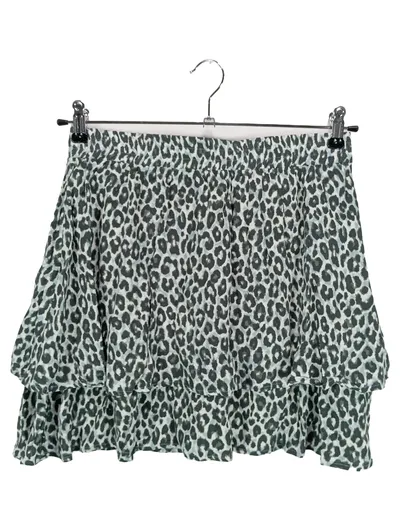 JUVIA Damen Volantrock Animal-Print Grau Gr. 36/S Minirock Viskose