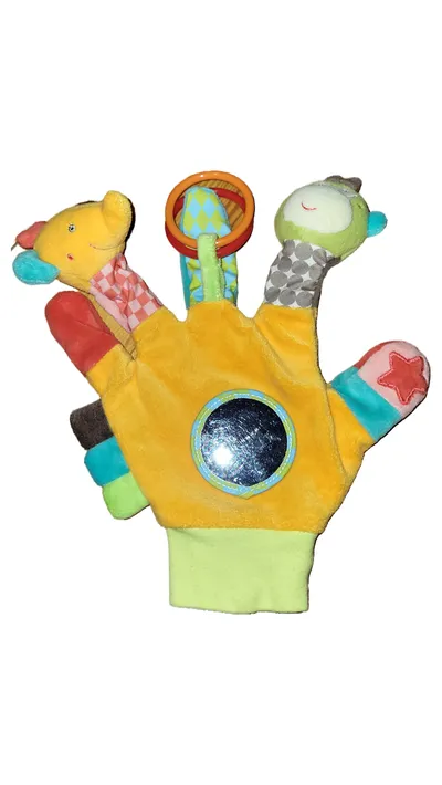 Fehn Greifling Spielhandschuh Baby Spielzeug Mehrfarbig Stoff Farbenfroh