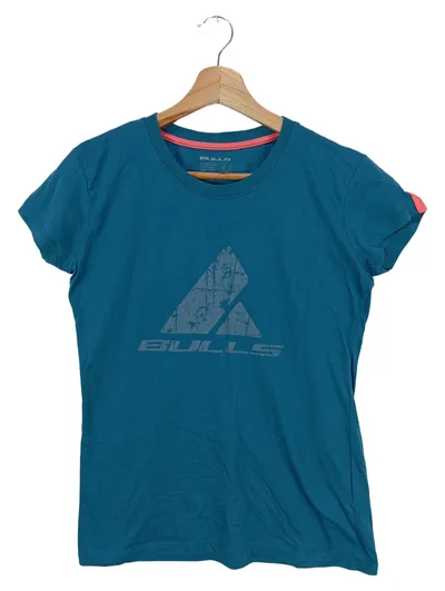 BULLS Damen T-Shirt Blau Gr. 36/S Casual Sportlich Logo-Print