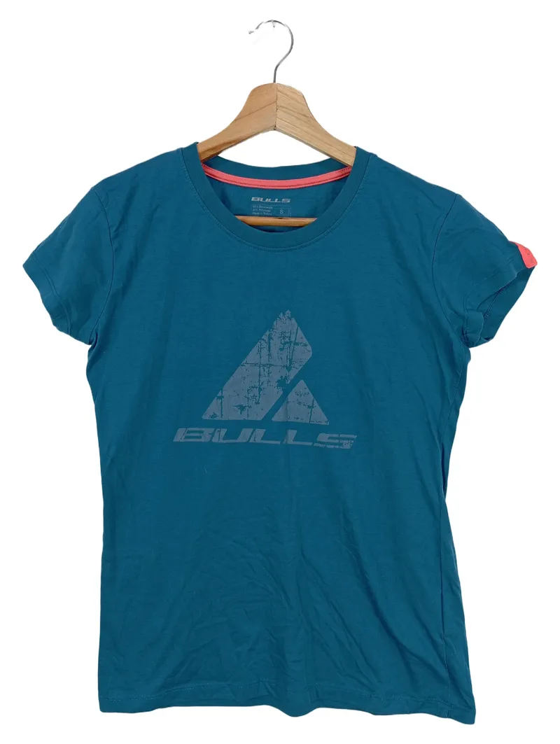 BULLS Damen T-Shirt Blau Gr. 36/S Casual Sportlich Logo-Print 1