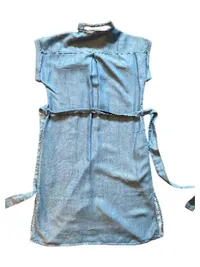 MANGO Jeanskleid Hemdblusenkleid Damen XS/34 Blau Gürtel Casual 3