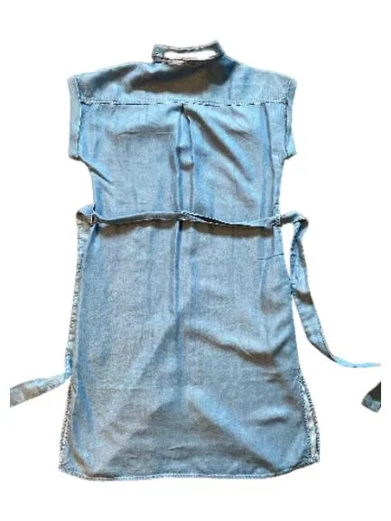 MANGO Jeanskleid Hemdblusenkleid Damen XS/34 Blau Gürtel Casual 3