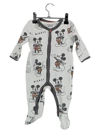 Disney Baby Schlafanzug Mickey Mouse Tiermotiv Baumwolle Weiß Gr. 68 1